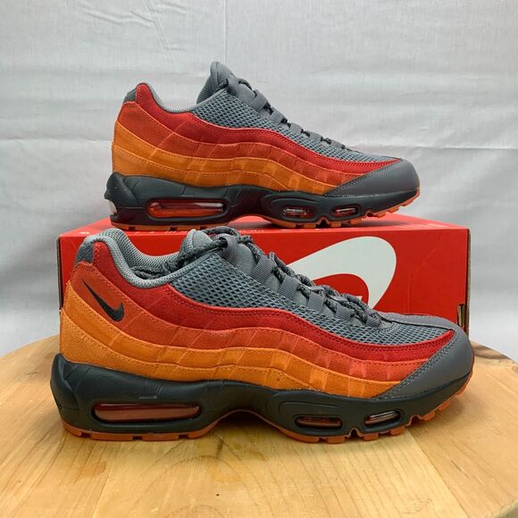 Nike Air Max 95 Premium Atlanta Mens Size 10.5 Shoes Grey Orange Red Sneaker NEW - Picture 1 of 8